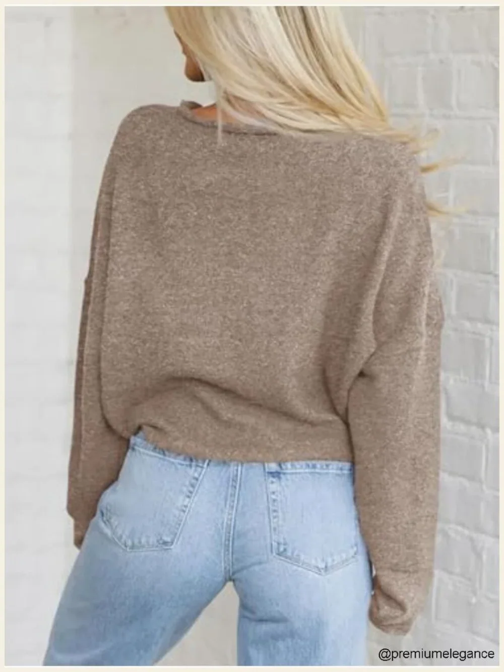 Soft Lightweight Knit Button Up Cardigan Sweater Long Sleeve Crew Neck Loose